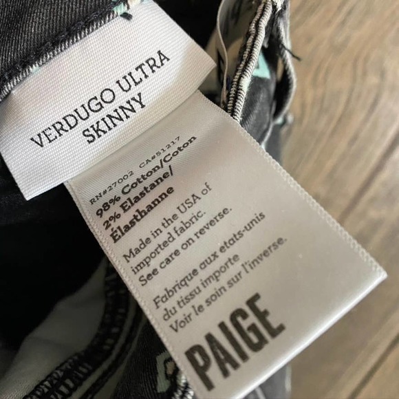 paige Verdugo Ultra Skinny Gray Diamond Jeans S 26 - Picture 6 of 7